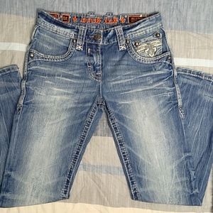 Rock Revival Blue Jeans Phantom, Slim Straight Size 30 Men's